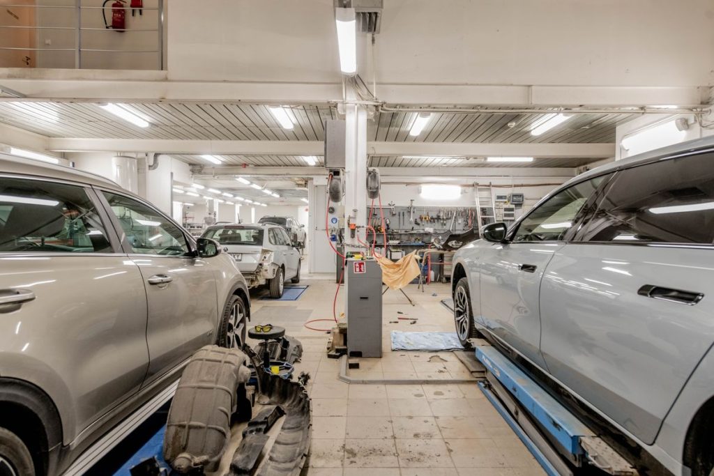 Auto repair and maintenance workshop interior